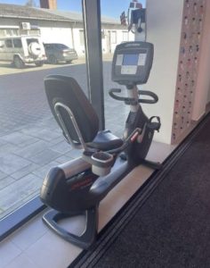 Life Fitness exercise bike with backrest