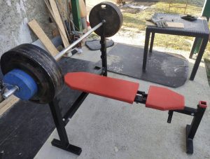 Benchpress bench, load, bar