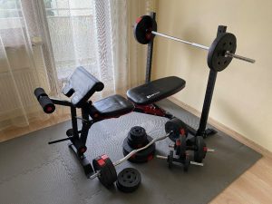 Strength bench + weights + mat