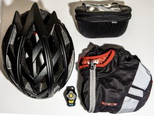 I am selling a smart helmet, a reflective vest with LED and a case