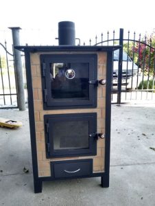 Brick stove for wood, fireplace, stove, stove.