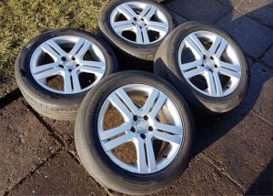 Obutá alu kola MS 16ky 5x100 Škoda Vw Seat Audi