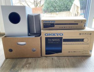 Onkyo home theater set (amplifier+bluray+speakers+sub) for sale with gift